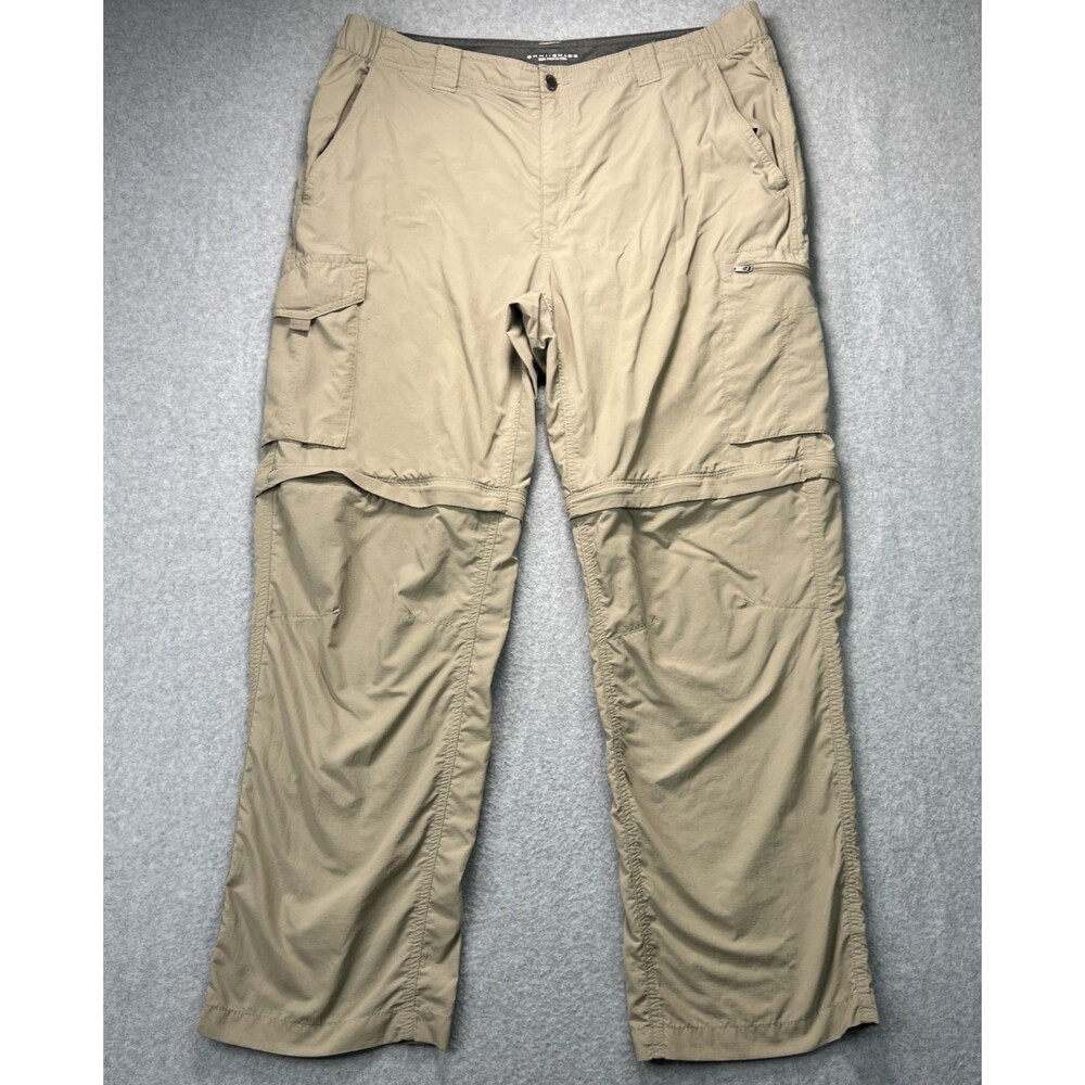 Columbia Men's Silver Ridge Convertible Hiking Pants 38x30 (38x29) Beige Nylon